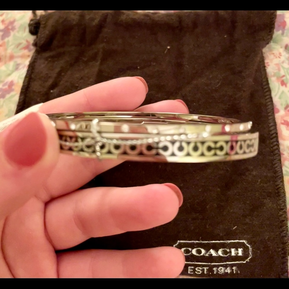 NWT Coach Silver Bangles Set